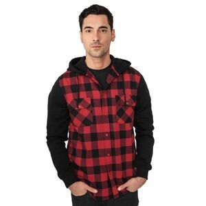 Carbon Red and Black Checkered Hoodie Shirt